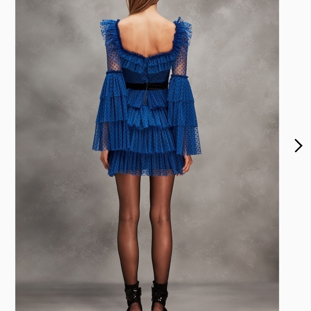 Ravasa & Vanessa Trendol Blue & Black Dot Dress Medium - Picture 13 of 14